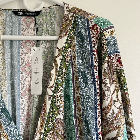 Zara multicolored blue crossover playsuit  size medium - Picture 5 of 7